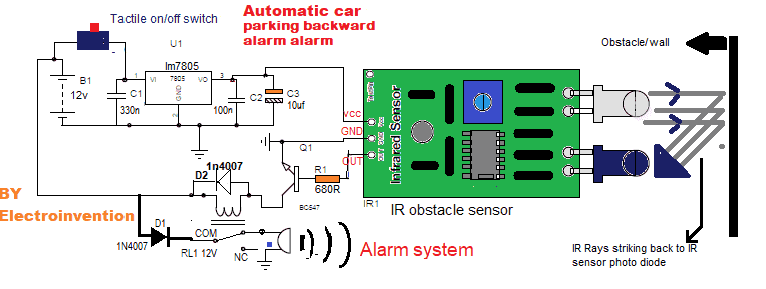 automatic car parking alarm