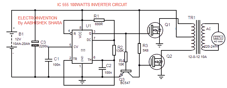 how to make an inverter? using 12v to 220v. electronics  Electronic  circuit design, Electrical circuit diagram, Circuit diagram