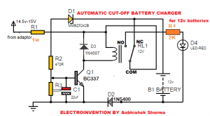 Automatic Battery Charger Circuit For 12v Lead-acid