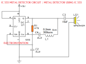 Metal detector circuit using IC 555 - Electroinvention