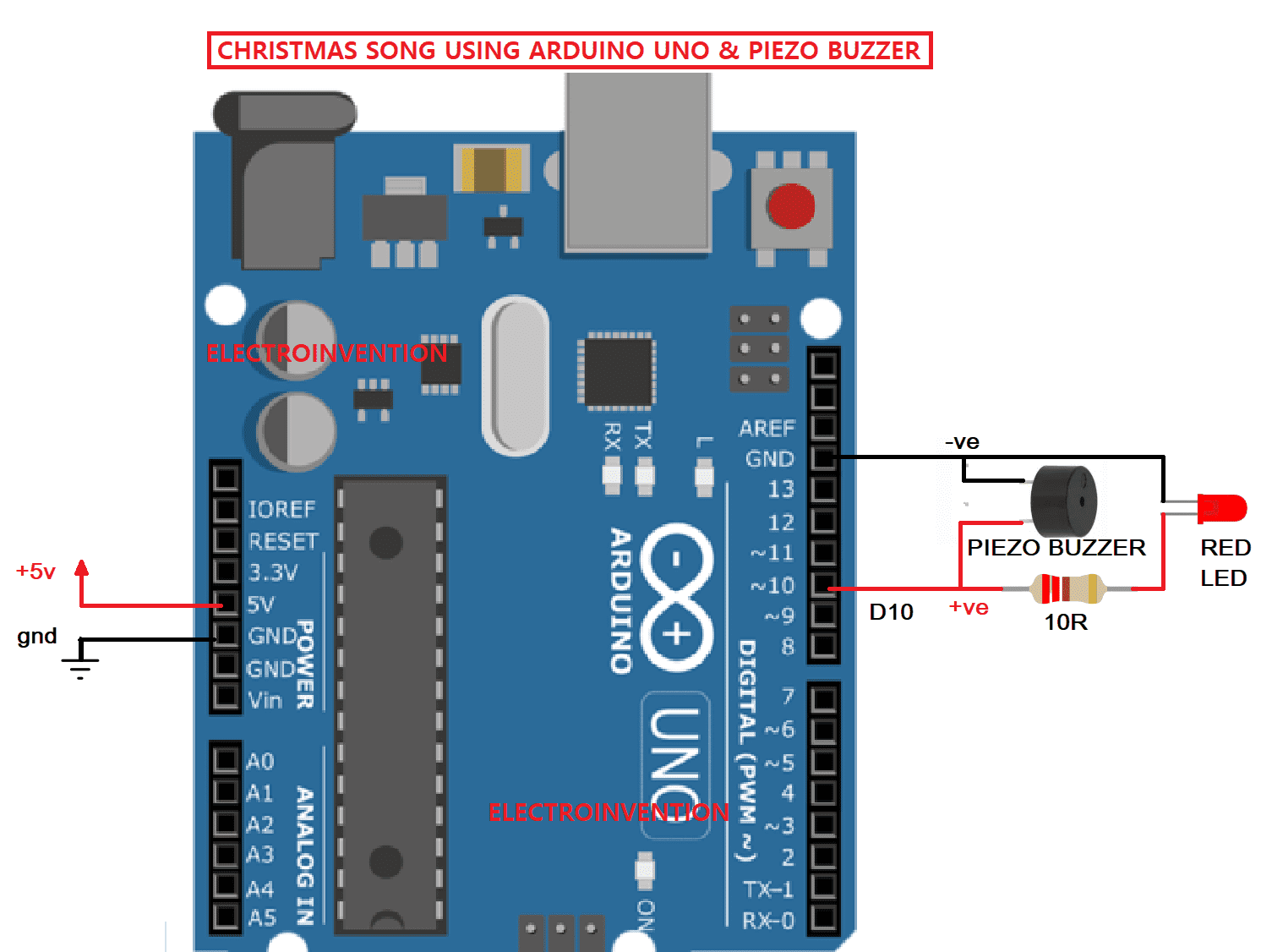 Jingle Bells using Arduino Uno and Buzzer Christmas Code